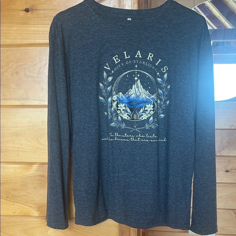 Velaris Charcoal Graphic Long Sleeve Tee